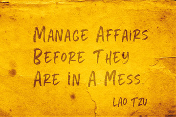 manage affairs Lao Tzu