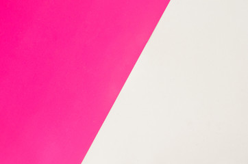 Empty design template of top view of pink and white table. Flat lay 