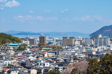 Cityscape of Takamatsu city,Kagawa,Shikoku,Japan