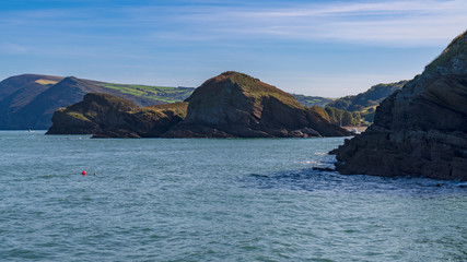 Fototapeta na wymiar The Bristol Channel coast near Samson's Bay, North Devon, England, UK