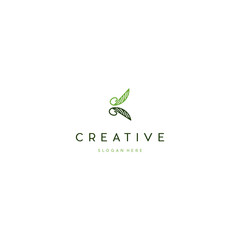 Scissor Naturally Creative Icon Logo Design Template Element Vector, Scissors Leaves logo template vector illustration