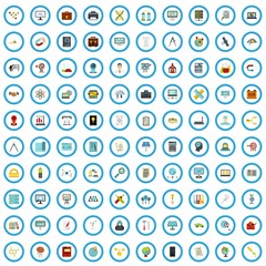 100 research icons set in flat style for any design vector illustration