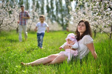 happy family in the park