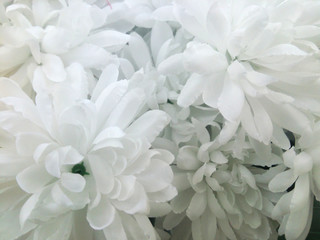 白い造花の菊