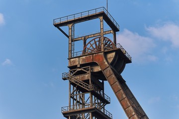 The shaft tower of a disused coal mine in Nordrhein-Westfalen, Germany.
