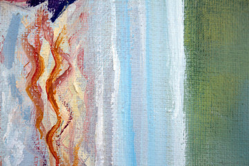 Abstract modern painting. Painting painted with a palette knife on canvas with oil paints in a large stroke.
