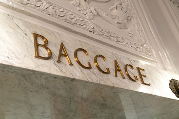 Baggage Sign in marble