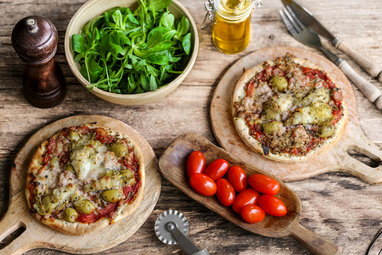 mini pizza 4 saisons