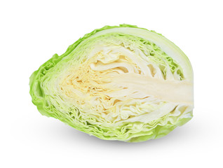Fresh pointed cabbage isolated on white background