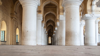 inside the  Tirumalai Nayak Palace in Madurai in India