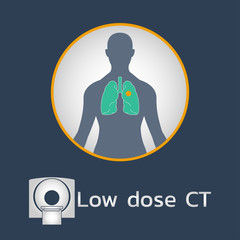 Low Dose CT Scan logo icon design, medical vector illustration