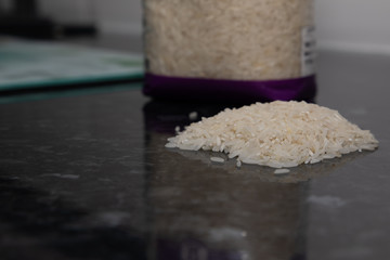 white rice on a surface