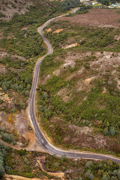 Aerial View Of The Lyell Highway