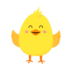 Vector yellow happy chicken