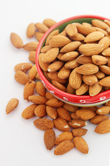 Almond at white background