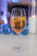 Cocktail close-up with ice