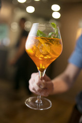 Barman at work, preparing cocktails. Concept about service and beverages.