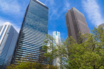 Fototapeta premium (東京都ｰ都市風景)青空の下の西新宿高層ビル群１
