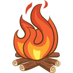 Campfire vector clipart design