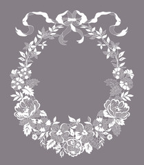 lace flowers frame decoration element