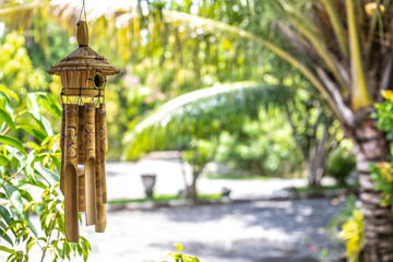 Wind chime made of bamboo