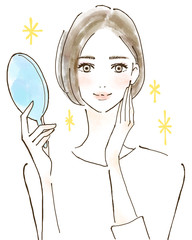 アレルギーが治った女性　綺麗　ピカピカ　美しい肌