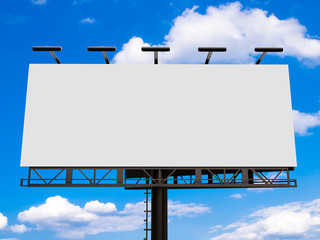 3D rendering of blank billboard (empty advertisement) isolated on white background - mock up template