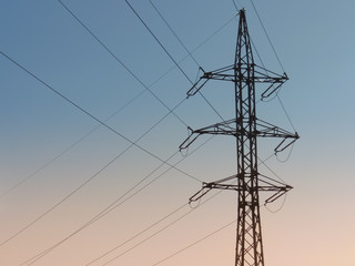 High-voltage wires and towers