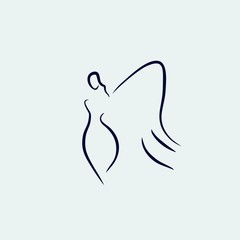 angel icon vector line illustration