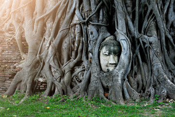 Archaeological Site in Ayutthaya Province in Thailand