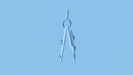 Pale Blue Architects Compass Drawing Tool 3d 