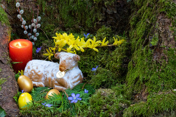 Osternest im Moos