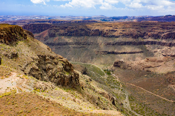 Gran Canaria summer road. Aerial photo 