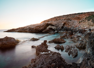 Long exposure panorama before the sunset 