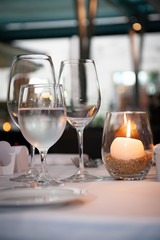 Wine Glass on Wedding Table Setting