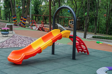 Childrens slide on playground