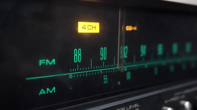Switching lights on an old and retro amplifier.