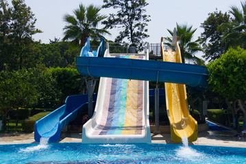 Aqua park, water slides