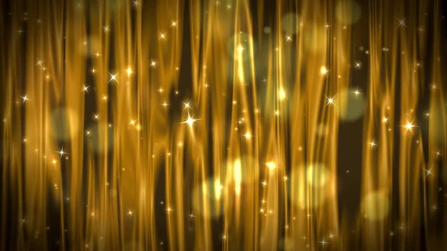 玉ボケのような光と星が舞う青い幕のステージ