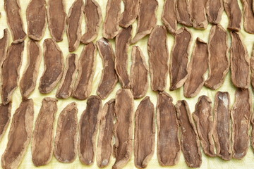 dry salty slice cabbage Chinese food preservation on sack