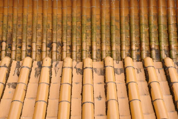 top view of tile roof in Xuanguang Temple Taiwan