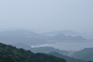 landscape of mountain with mist at  Jiufen Taiwan