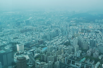 Fototapeta na wymiar view of cityscape from Taipei 101 tallest building in Taiwan