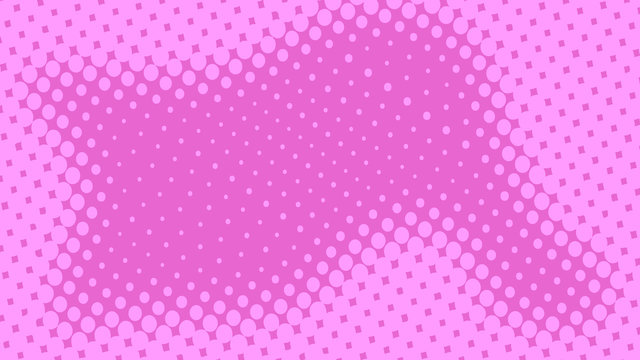 Abstract concept pink and magenta pop art background with retro haftone dots design. Vector comic template for empty bubble, sale banner, illustration comic book design.