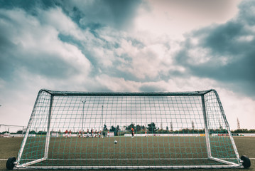 Fußballtor auf Sportplatz