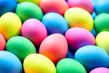 Fototapeta na wymiar Painted Easter eggs background