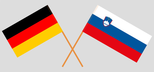 Slovenia and Germany. The Slovenian and German flags. Official colors. Correct proportion. Vector