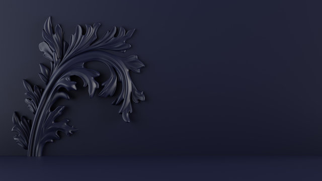 Navy Blue Art Background 3D Rendering