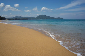 Fototapeta na wymiar Backgrounds Water wave sea beach Phuket Thailand
