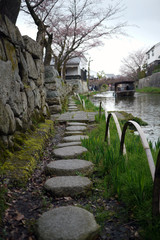 滋賀県近江八幡市の八幡堀の風景